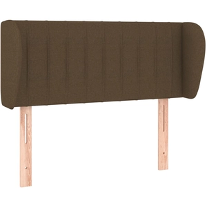 vidaXL Tête de lit avec oreilles Marron foncé 183x23x118/128 cm Tissu pas cher