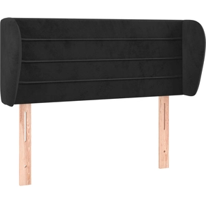 vidaXL Tête de lit avec oreilles Noir 147x23x118/128 cm Velours pas cher