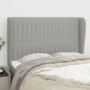 Comparateur de prix : vidaXL Tête de lit avec oreilles Gris clair 147x23x118/128 cm Tissu