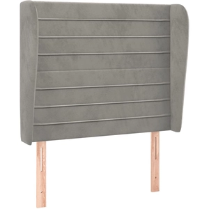 vidaXL Tête de lit avec oreilles Gris clair 103x23x118/128 cm Velours pas cher
