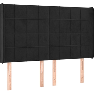 vidaXL Tête de lit avec oreilles Noir 147x16x78/88 cm Velours pas cher