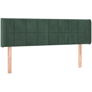 vidaXL Tête de lit avec oreilles Vert foncé 147x16x78/88 cm Velours pas cher