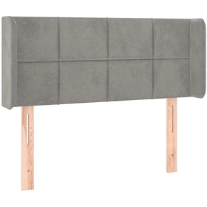 vidaXL Tête de lit avec oreilles Gris clair 83x16x78/88 cm Velours pas cher