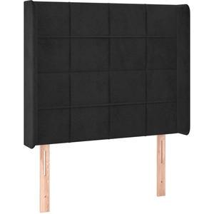 vidaXL Tête de lit avec oreilles Noir 83x16x78/88 cm Velours pas cher
