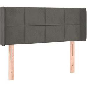 vidaXL Tête de lit avec oreilles Gris foncé 93x16x78/88 cm Velours pas cher