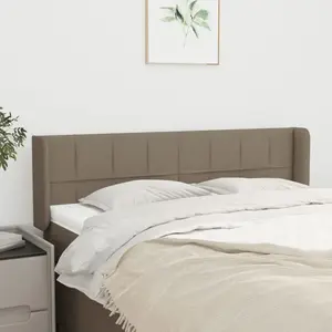 vidaXL Tête de lit avec oreilles Taupe 147x16x78/88 cm Tissu pas cher