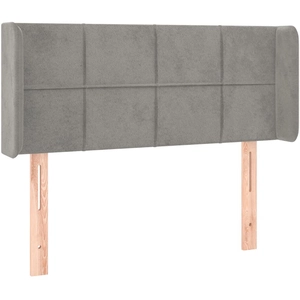 vidaXL Tête de lit avec oreilles Gris clair 103x16x78/88 cm Velours pas cher