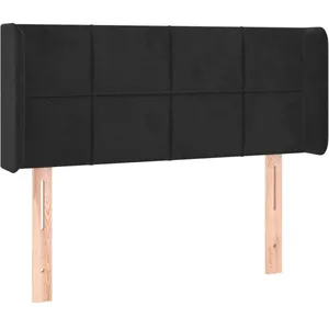 vidaXL Tête de lit avec oreilles Noir 103x16x78/88 cm Velours pas cher