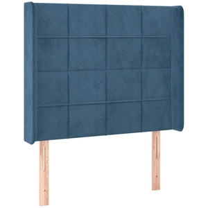vidaXL Tête de lit avec oreilles Bleu foncé 103x16x78/88 cm Velours pas cher
