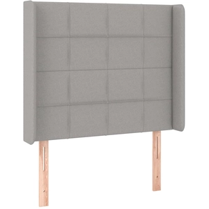 vidaXL Tête de lit avec oreilles Gris clair 93x16x78/88 cm Tissu pas cher