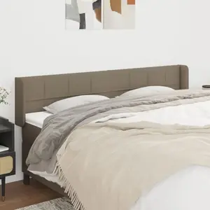 vidaXL Tête de lit avec oreilles Taupe 183x16x78/88 cm Tissu pas cher