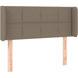 vidaXL Tête de lit avec oreilles Taupe 203x16x78/88 cm Tissu pas cher
