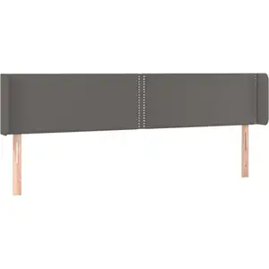 vidaXL Tête de lit avec oreilles Gris 203x16x78/88 cm Similicuir pas cher
