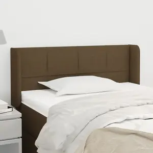 vidaXL Tête de lit avec oreilles Marron Foncé 83x16x78/88 cm Tissu pas cher