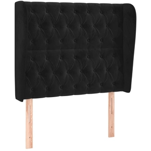 vidaXL Tête de lit avec oreilles Noir 93x23x118/128 cm Velours pas cher