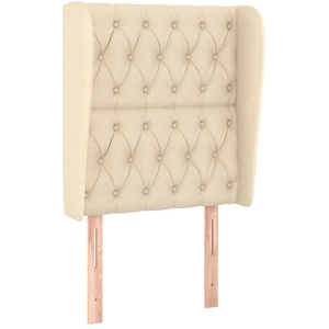 vidaXL Tête de lit avec oreilles Crème 83x23x118/128 cm Tissu pas cher
