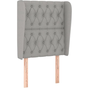 vidaXL Tête de lit avec oreilles Gris clair 83x23x118/128 cm Tissu pas cher