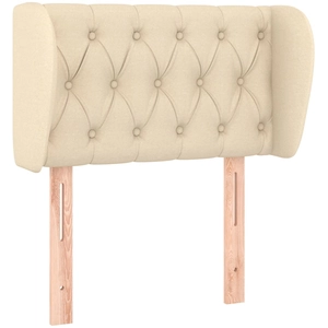 vidaXL Tête de lit avec oreilles Crème 103x23x118/128 cm Tissu pas cher