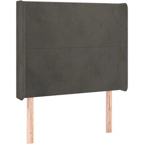 vidaXL Tête de lit avec oreilles Gris foncé 103x16x78/88 cm Velours pas cher