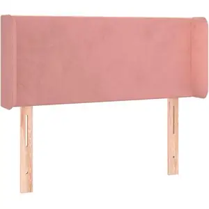 vidaXL Tête de lit avec oreilles Rose 103x16x78/88 cm Velours pas cher