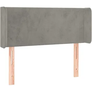 vidaXL Tête de lit avec oreilles Gris clair 83x16x78/88 cm Velours pas cher