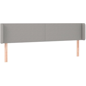 vidaXL Tête de lit avec oreilles Gris clair 183x16x78/88 cm Tissu pas cher