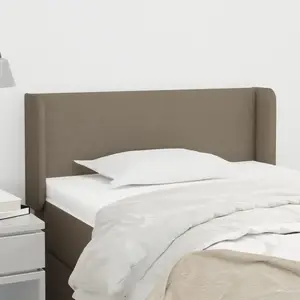 vidaXL Tête de lit avec oreilles Taupe 83x16x78/88 cm Tissu pas cher