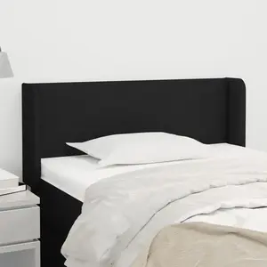 vidaXL Tête de lit avec oreilles Noir 83x16x78/88 cm Tissu pas cher