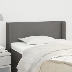 vidaXL Tête de lit avec oreilles Gris foncé 103x16x78/88 cm Tissu pas cher