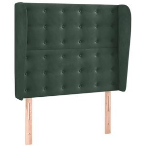 vidaXL Tête de lit avec oreilles Vert foncé 183x23x118/128 cm Velours pas cher