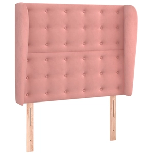 vidaXL Tête de lit avec oreilles Rose 103x23x118/128 cm Velours pas cher