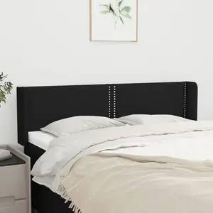 vidaXL Tête de lit avec oreilles Noir 147x16x78/88 cm Tissu pas cher
