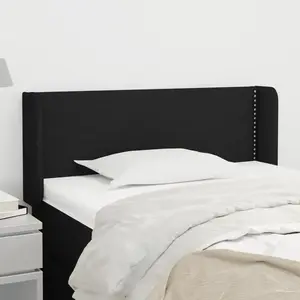 vidaXL Tête de lit avec oreilles Noir 103x16x78/88 cm Tissu pas cher