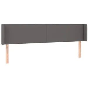 vidaXL Tête de lit avec oreilles Gris 203x16x78/88 cm Similicuir pas cher