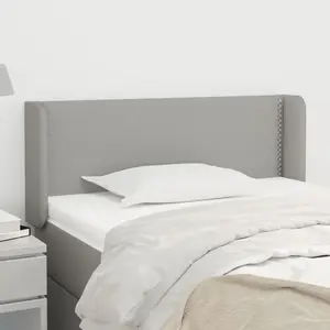 vidaXL Tête de lit avec oreilles Gris clair 83x16x78/88 cm Tissu pas cher