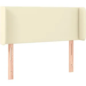 vidaXL Tête de lit avec oreilles Crème 103x16x78/88 cm Similicuir pas cher