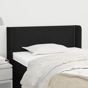 Comparateur de prix : vidaXL Tête de lit avec oreilles Noir 93x16x78/88 cm Tissu