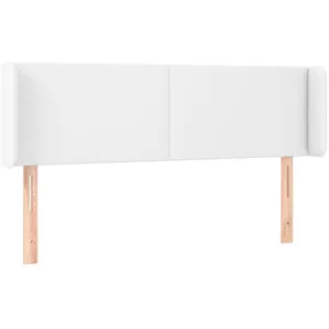 vidaXL Tête de lit avec oreilles Blanc 147x16x78/88 cm Similicuir pas cher