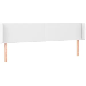 vidaXL Tête de lit avec oreilles Blanc 163x16x78/88 cm Similicuir pas cher