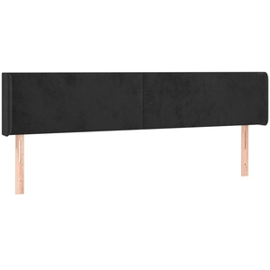 vidaXL Tête de lit avec oreilles Noir 183x16x78/88 cm Velours pas cher