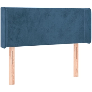 vidaXL Tête de lit avec oreilles Bleu foncé 163x16x78/88 cm Velours pas cher