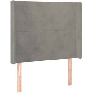 vidaXL Tête de lit avec oreilles Gris clair 203x16x78/88 cm Velours pas cher