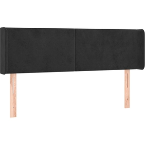 vidaXL Tête de lit avec oreilles Noir 147x16x78/88 cm Velours pas cher