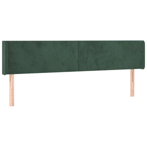 vidaXL Tête de lit avec oreilles Vert foncé 163x16x78/88 cm Velours pas cher