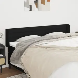 vidaXL Vidaxl Tête De Lit Avec Oreilles Noir 183x16x78/88 Cm Tissu pas cher