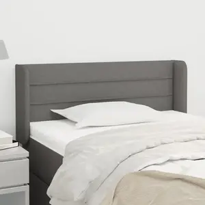 vidaXL Tête de lit avec oreilles Gris foncé 103x16x78/88 cm Tissu pas cher