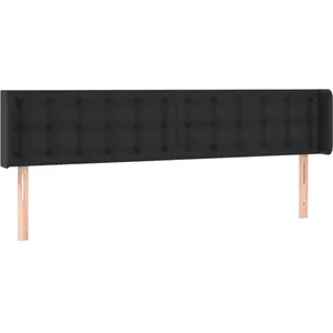 vidaXL Tête de lit avec oreilles Noir 163x16x78/88 cm Similicuir pas cher