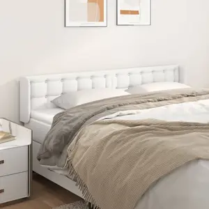 vidaXL Tête de lit avec oreilles Blanc 163x16x78/88 cm Similicuir pas cher