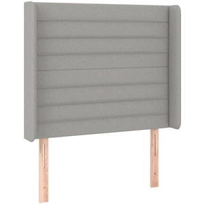 vidaXL Tête de lit avec oreilles Gris clair 147x16x78/88 cm Tissu pas cher