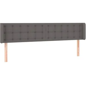vidaXL Tête de lit avec oreilles Gris 203x16x78/88 cm Similicuir pas cher